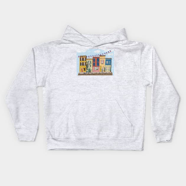 Summer in Côte d'Azur France Kids Hoodie by Ipoole